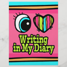 Bright Eye Heart I Love Writing in My Diary Personalized Flyer