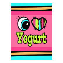 Bright Eye Heart I Love Yogurt Personalized Invite
