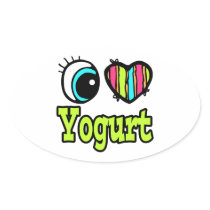Bright Eye Heart I Love Yogurt Stickers