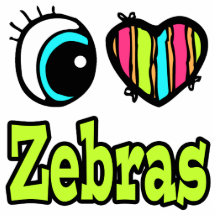 Bright Eye Heart I Love Zebras Photo Sculptures