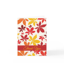 Bright Fall Leaves Bridesmaid Thank You Note Card