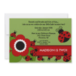 Bright flower & Ladybug Birthday Invitation