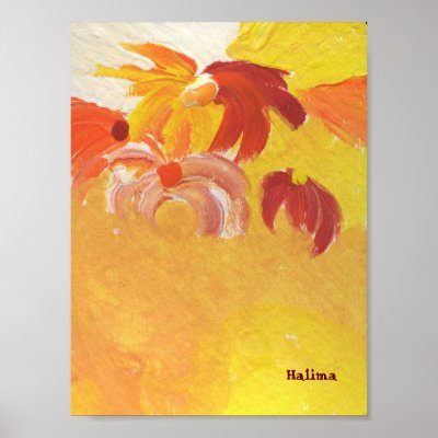 BRIGHT FLOWERS art print Halima by Halima_Ahkdar