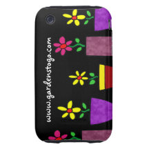 Bright Flowers in Pots - Illustration - Cell Case Tough iPhone 3 Cover