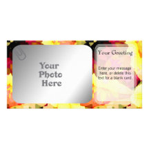 Bright Flowers PhotoCard Template Custom Photo Card