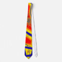 Bright Fractal Red Orange Yellow and Blue ties