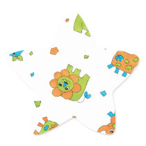 Bright Fun Animals Star Sticker