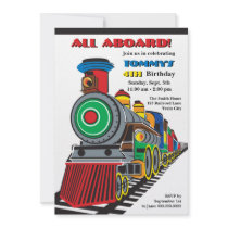 Bright Fun Kid Train Invitation