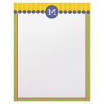Bright, Fun, Polka Dot Monogram Paper Custom Letterhead