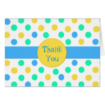 Bright Fun Polka Dot Thank You Card