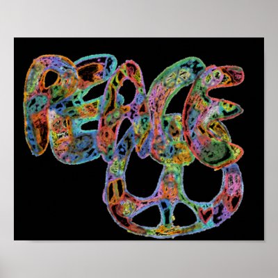 Bright Graffiti Design Peace Poster by koomoomees