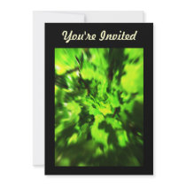 Bright Green Abstract. Personalized Announcement