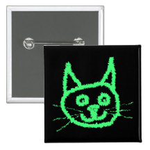 Bright Green Cat. Pin