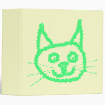 Bright Green Cat. Vinyl Binder