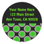 Bright Green Circles Address Labels Stickers
