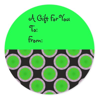 Bright Green Circles Gift Tag by DonnaGraysonAbstract