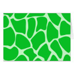 Bright Green Giraffe Print Pattern. Greeting Card