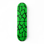 Bright Green Giraffe Print Pattern. Custom skateboards