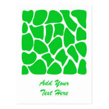 Bright Green Giraffe Print Pattern. Post Cards