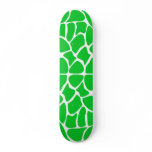Bright Green Giraffe Print Pattern. Skate Board Deck
