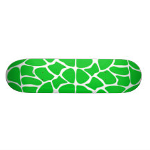 Bright Green Giraffe Print Pattern. Skate Board Deck