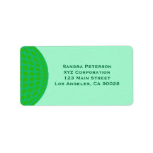 Bright Green Global Business Address Label
