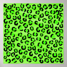 Bright Green Leopard Print Pattern.