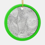bright green photo frame ornaments