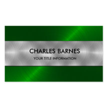 Bright Green Stainless Steel Business Card