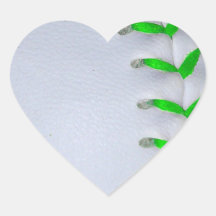 Bright Green Stitches Baseball / Softball Heart Stickers
