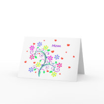 Bright Happy Easter - Floral, Swirls and Heart Greeting Cards