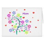 Bright Happy Easter Mom - Floral, Swirls, Hearts Cards