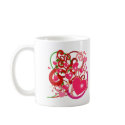 Bright Hearts and Scrolls for Lovers mugs