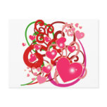 Bright Hearts and Scrolls for Lovers Postcards