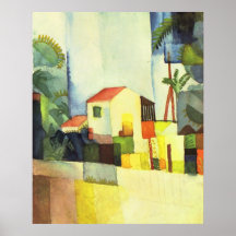 Bright house by August Macke Posters