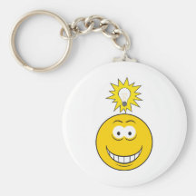 Bright Idea Smiley Face Keychain