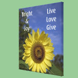 Bright & joy, live, love and give wrapped canvas. canvas prints