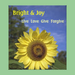 Bright & joy, live, love and give wrapped canvas. canvas prints