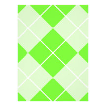 Bright Lime Green Argyle Personalized Invitation