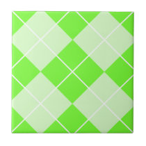 Bright Lime Green Argyle tiles