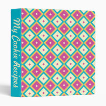 Bright Modern Geometric Diamond Pattern Vinyl Binders