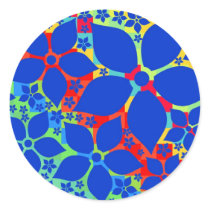 Bright Multi-Color Flowers, template Round Stickers