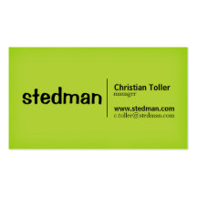 Bright Neon Green and Orange Business Card Template