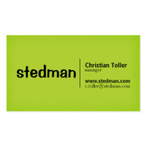 Bright Neon Green Business Card Template