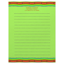 Bright orange and lime green