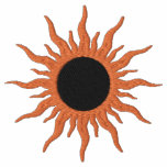 Bright Orange & Black Sun Fantasy Design Polo Shirt