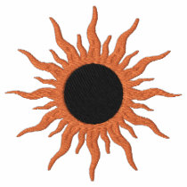 Bright Orange & Black Sun Fantasy Design Polo