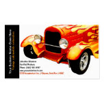 Bright Orange Flames Restored Vintage Auto Business Card Templates