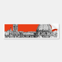 Bright orange Florence Bumper Sticker