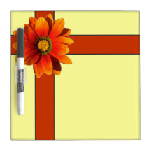 Bright orange flower ribbon dry erase board
